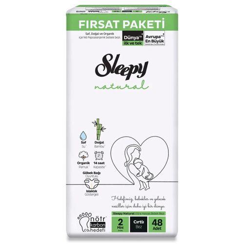 Çocuk Sleepy Natural Bebek Bezi Fırsat Paketi 2 Beden 48 Adet