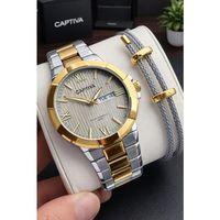 Captiva Bileklik Hediyeli Çelik Kordon Haftanın Günü Ve Takvimli Kadran Erkek Kol Saati CT.M.001.M4