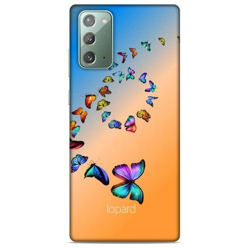 Samsung Galaxy Note 20 Kılıf Kelebek Etkisi (49) Ultra Silikon Kılıf Şeker Pembe Mavi