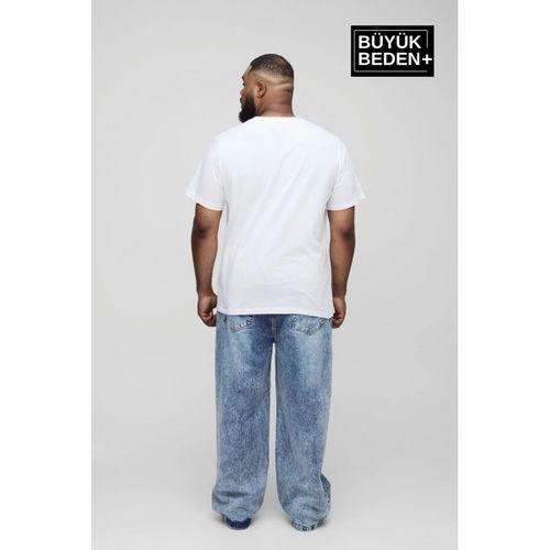 Süperlife Erkek Büyük Beden California 1974 Baskılı 3xl-6xl Bisiklet Yaka Tshırt SPR26TBS510-02