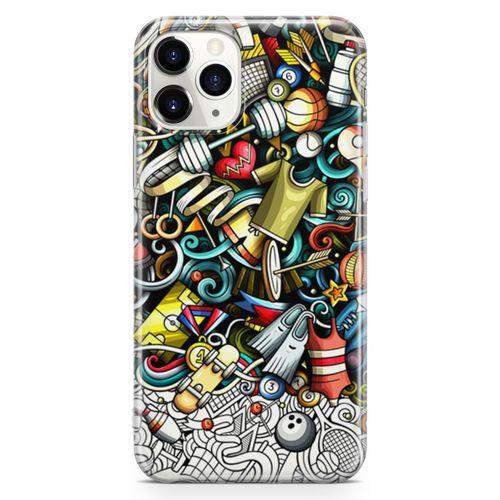Apple iPhone 11 Pro Kılıf Fitness Doodle Arka Kapak Koruma Desenli Full Koruyucu