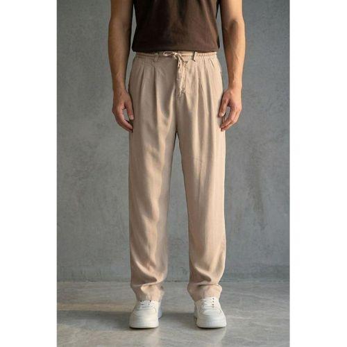 Magnus Tensel Kumaş Relaxed Fit Beli Lastikli Yazlık Erkek Pantolon - Kum Beji