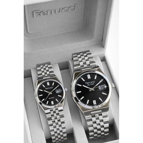 Ferrucci Çift Sevgili Saati Çelik Kordon 3 Atm Suya Dayanıklı Kol Saati VS.BLKT.0830