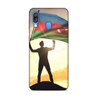 Samsung Galaxy A40 Uyumlu Kılıf Azarbaijan (3) Kapak Azerbaycan Bayrak