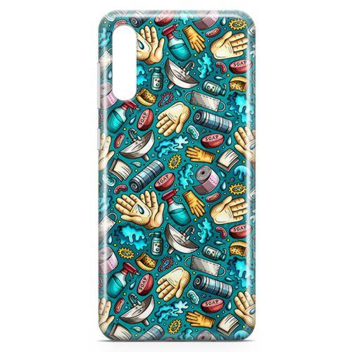 Samsung Galaxy A50 Kılıf Deodorant Sabun Doodle Arka Kapak Koruma Desenli Full Koruyucu
