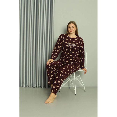 Polar Kadın Büyük Beden Pijama Takımı Bordo