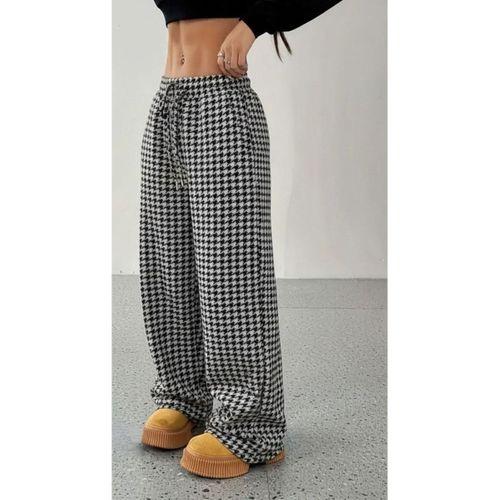 Kadın Yüksek Bel Lastikli Bağcıklı Geniş Kesim Kazayağı Dalgıç Pantolon