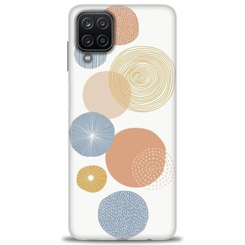 Samsung Galaxy M12 Kılıf HD Baskılı Kılıf - Mavi Daireler + Tam Ekran Koruyucu