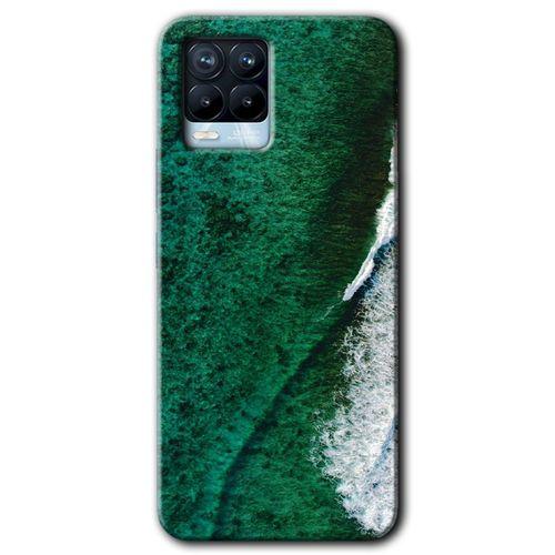 Realme 8 Kılıf Baskılı Arka Kapak - Yeşil Okyanus +Tam Ekran Koruyucu