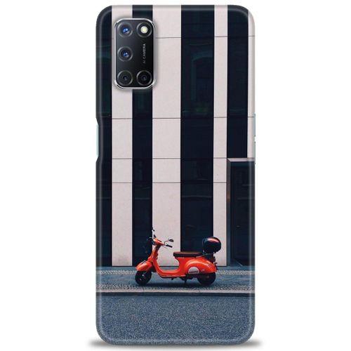 Oppo A72 Kılıf HD Baskılı Kılıf - Kırmızı Motor + Tam Ekran Koruyucu