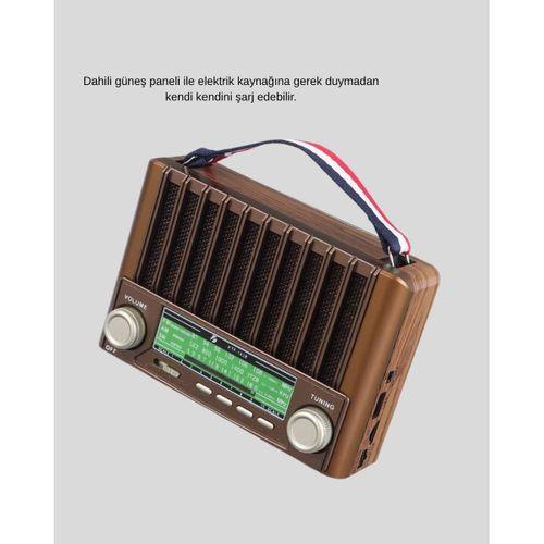 Solar Hoparlör Bluetooth Fm Am Sw Radyo Çok Fonksiyonlu Şarjlı