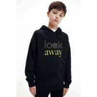 A Series Of Unfortunate Events Look Away YaziBaskılı Unisex Çocuk Kapüşonlu Siyah Sweatshirt