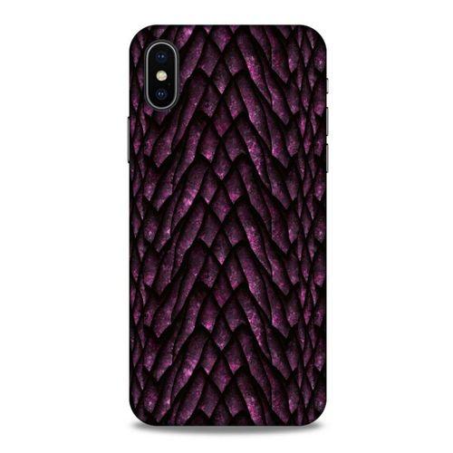 Apple iPhone XS Kılıf Dragons (7) Telefon Kılıfı Ejderha Skin Bordo