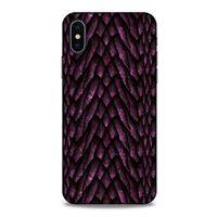 Apple iPhone XS Kılıf Dragons (7) Telefon Kılıfı Ejderha Skin Bordo