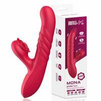 Mona Şarjlı İleri Geri Hareketli Titreşimli 2 in 1 Klitoris G Nokta Uyarıcı Vibratör