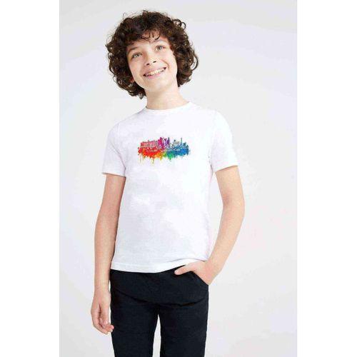 Silhouette Las Vegas City Baskılı Unisex Çocuk Beyaz t-shirt