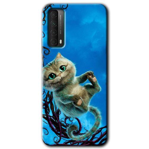 MRCİLETİSİM Huawei P Smart 2021 Kılıf HD Desen Baskılı Arka Kapak + Temperli Cam - Çılgın Kedi