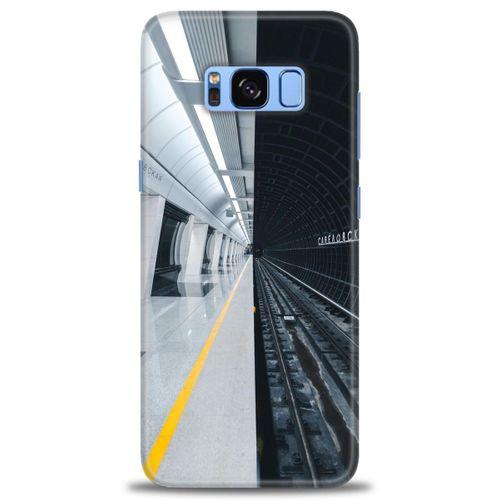 Samsung Galaxy S8 Kılıf HD Baskılı Kılıf - Metro Station + Tam Ekran Koruyucu