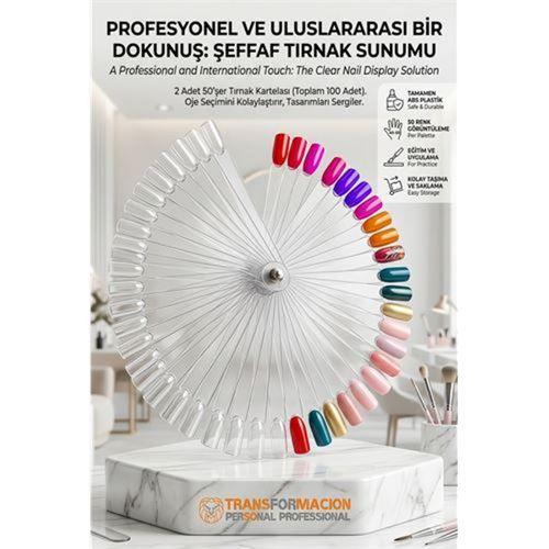 Protez Tırnak Sunum Kartelası ŞEFFAF 100 LÜ 718553