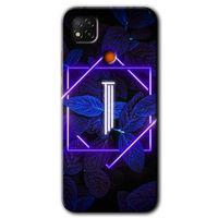 Redmi 9c Kılıf HD Desen Baskılı Arka Kapak - Dark Neon Yaprak I Harfi