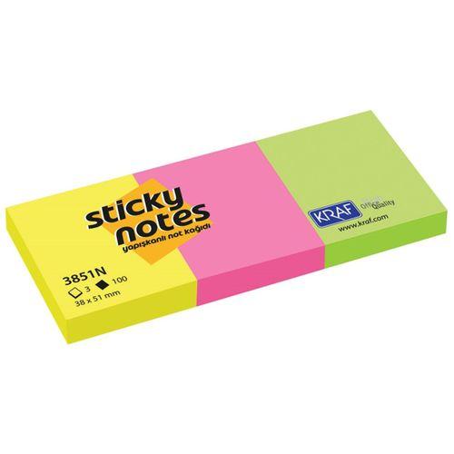KRAF YAPISKANLI NOT KAGIDI 38X51 NEON 3851N 3 LU