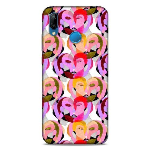 Lopard Huawei P20 Lite Uyumlu Kılıf Sürreal Yüzler ♀ (2) Kabı Desenli