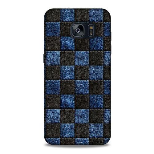 Samsung Galaxy S7 Edge Kılıf Patchwork (9) Kılıf Siyah Mavi