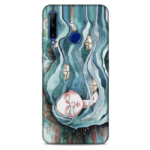 Huawei Honor 20 Lite Kılıf Depresyon (45) Liquid Air Kılıf Bordo Gri