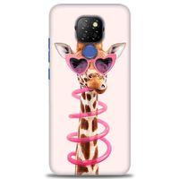 General Mobile GM 20 Kılıf HD Baskılı Kılıf - Pipetli Zürafa + Tam Ekran Koruyucu