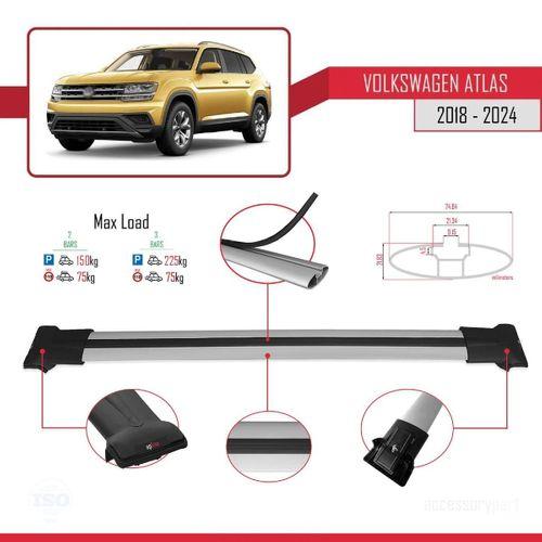 Volkswagen Atlas 2018 ve Sonrası ile Uyumlu FLY Model Ara Atkı Tavan Barı GRİ