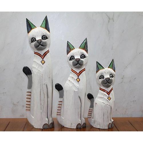 Ahşap 3'lü Kedi Seti 50 Cm Okas:1