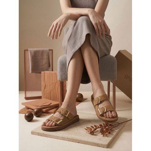 Yazlık Kadın Taba İnce Taban Tokalı Terlik