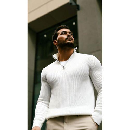 Erkek Balıkçı Zip Yaka Uzun Kollu Triko