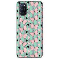 Oppo A92 Kılıf Kelebek Etkisi (43) Thin Fit Kılıf Kahve Yeşil