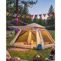 Güneşlikli Kamp Çadırı 240x240x160 Cm 6 Kişilik Kolay Kurulum Outdoor