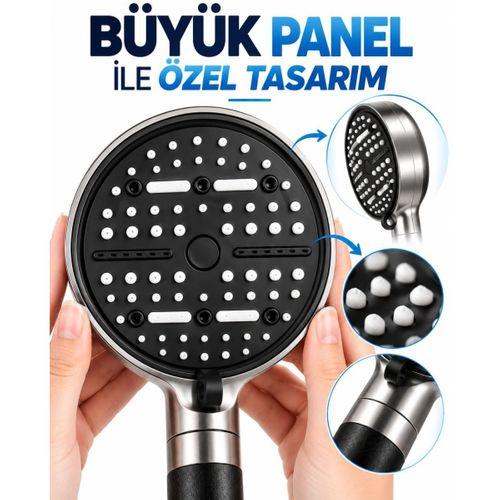 6 Modlu Filtreli Duş Başlığı Büyük Panel Su Tasarruflu Çok Fonksiyonlu Duş Başlığı