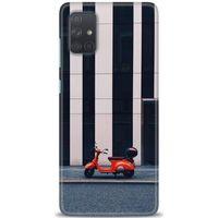 Samsung Galaxy A51 Kılıf HD Baskılı Kılıf - Kırmızı Motor + Tam Ekran Koruyucu