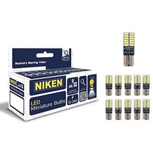 Niken LED Ampul T10 Canbus Park Ledi 24 Ledli 6500K Beyaz 12V-24V 10'lu Paket