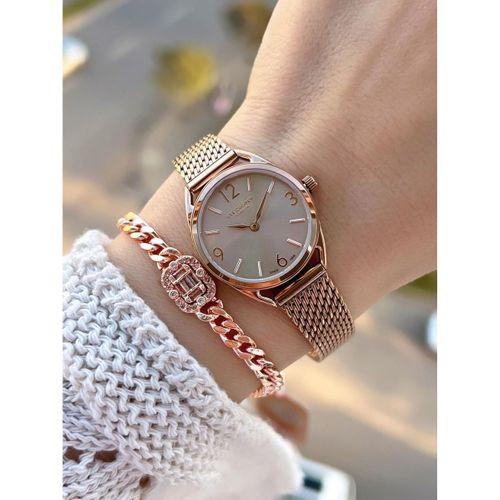 Lee Cooper Küçük Kasa Vintage Hasır Kordon 2 Yıl Garantili 3 Atm Kadın Kol Saati+Bileklik 082207.460