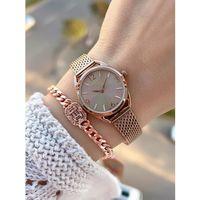 Lee Cooper Küçük Kasa Vintage Hasır Kordon 2 Yıl Garantili 3 Atm Kadın Kol Saati+Bileklik 082207.460