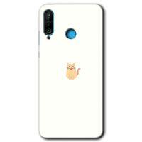 MRCİLETİSİM Huawei P30 Lite Kılıf Baskılı Kapak - Cat Minimalism + 5D Tam Kaplayan Cam