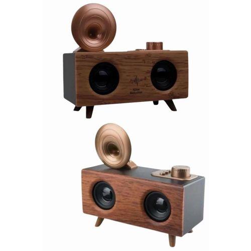 Bluetooth Nostalji Speaker Radyo Gramofon Ahşap Renk Vintage