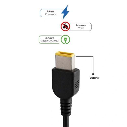 20v 4.5a Usb Pin 90w Lenovo İçin Laptop Adaptör