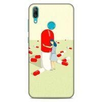 Huawei Y7 Prime 2019 Kılıf Depresyon (19) Kılıfları Kahve Turuncu