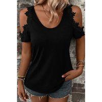 Kadın Omuzlardan Açık Yuvarlak Yakalı Viskon Bluz