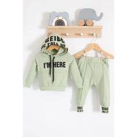I'm Here Desenli 2'li % 100 Pamuk Erkek Bebek Takımı