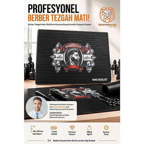 Professional Barber Tezgah Matı  45x30 cm Kalın Kauçuk Kaymaz Isıya Dayanıklı Kuaför Tezgâh Lastiği 723618