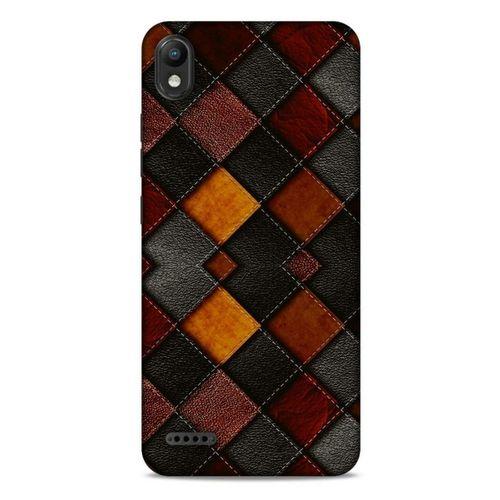 LG K20 2019 Kılıf Patchwork (1) Kılıfı Kahverengi Bordo