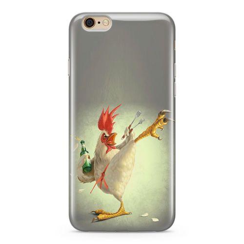 Apple iPhone 6 6s Kılıf Çılgın Tavuk Arka Kapak Koruma Desenli Full Koruyucu