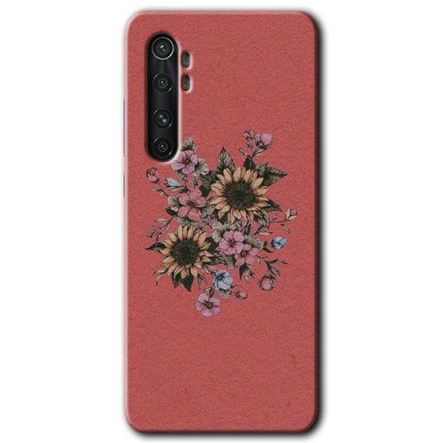 Xiaomi Mi Note 10 Lite Kılıf HD Desen Baskılı Arka Kapak + Temperli Cam - Retro Çiçek